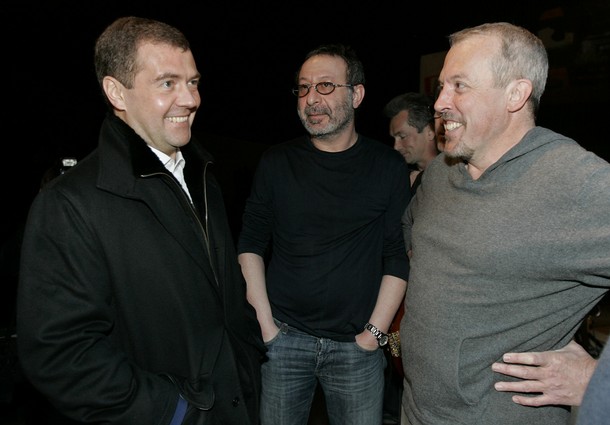 Фото Медведева c великой группой 'МАШИНА ВРЕМЕНИ' c МАКАРЕВИЧЕМ и МАРГУЛИСОМ