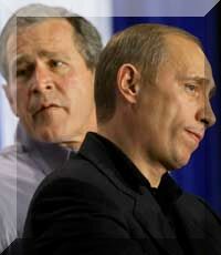  Фото Путина на фоне Буша  